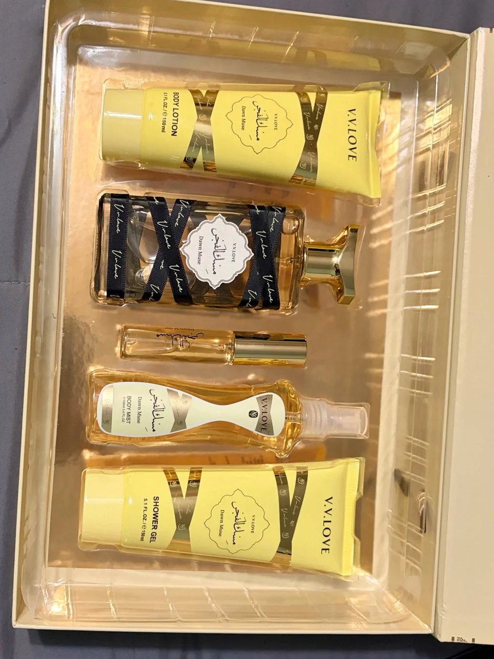 Yellow Bath & Body Gift Set - Shower Gel, Body Lotion, Body Mist, Perfume